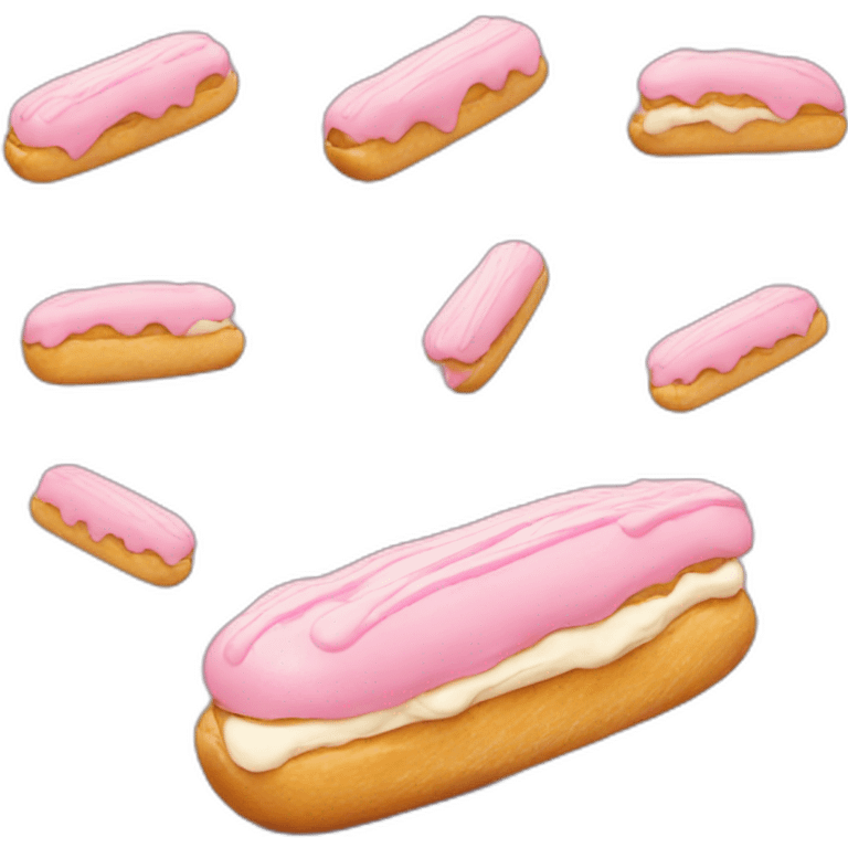 Eclair with pink glaze emoji