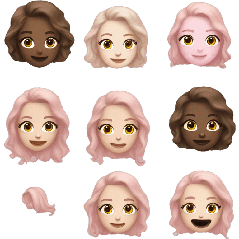 3, different shades of Pale Pink, shopping ba emoji