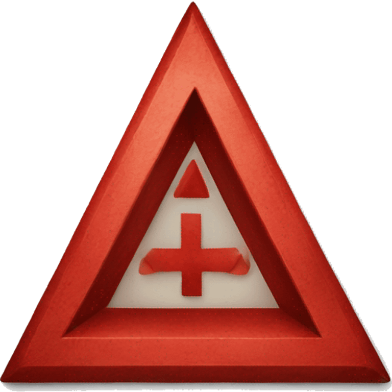 red triangle with a red triple tau cross emoji