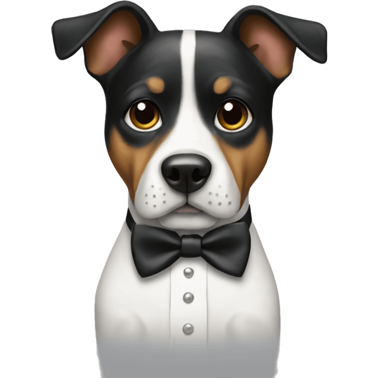 Classy dog in tuxedo emoji