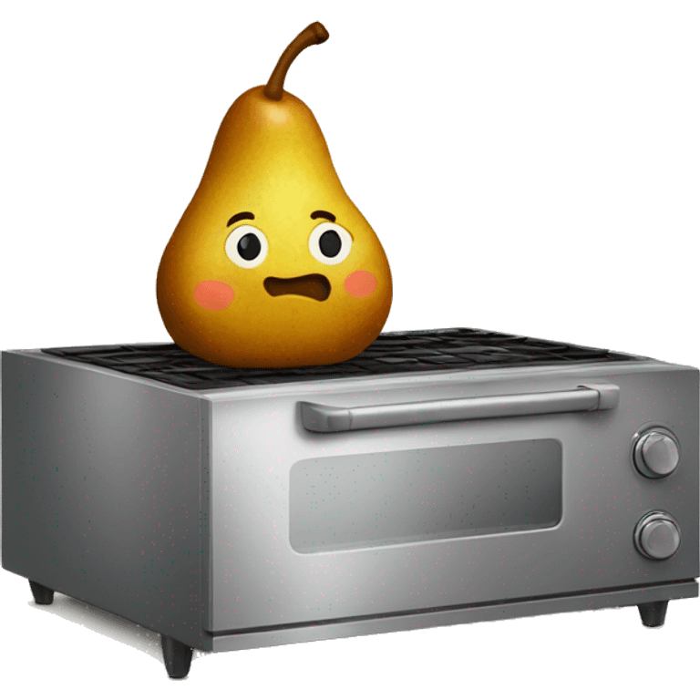 Baked pear on the oven emoji