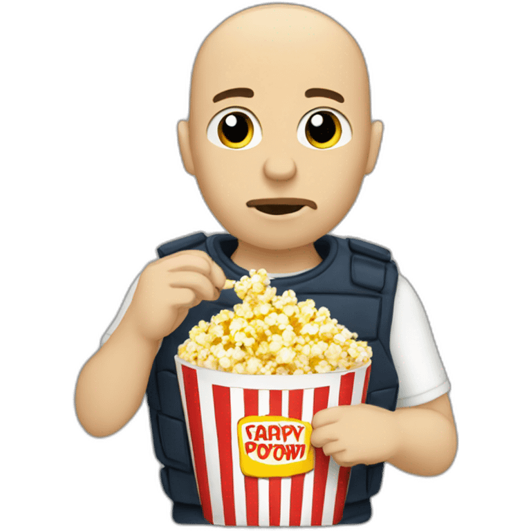 Skinhead eating popcorn emoji