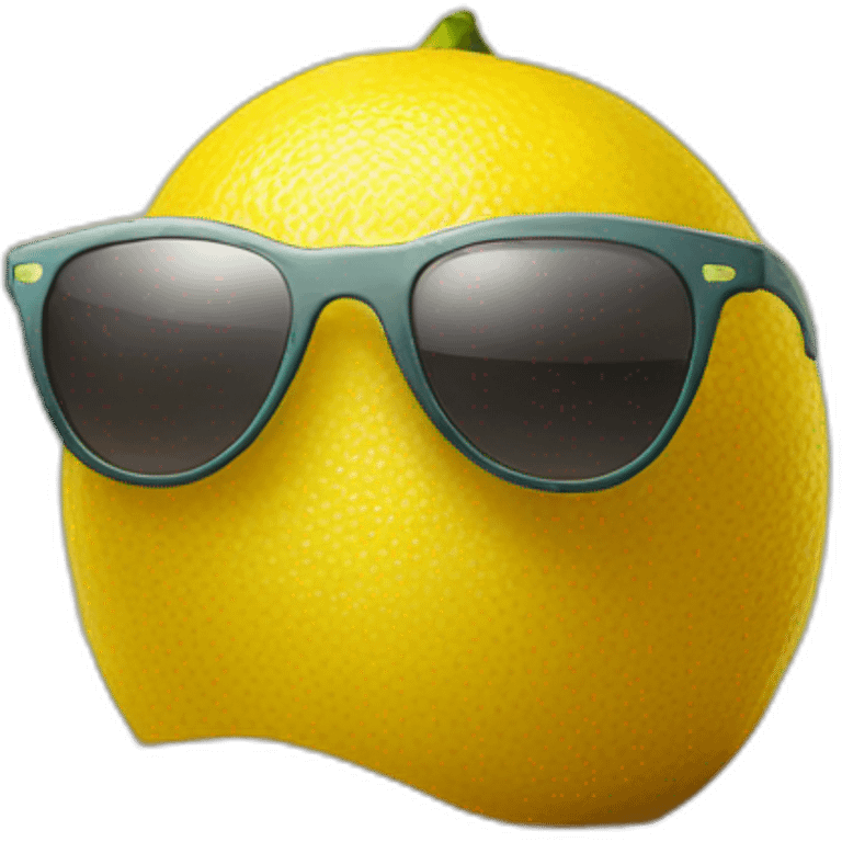 A lemon on a beach with sunglasses emoji