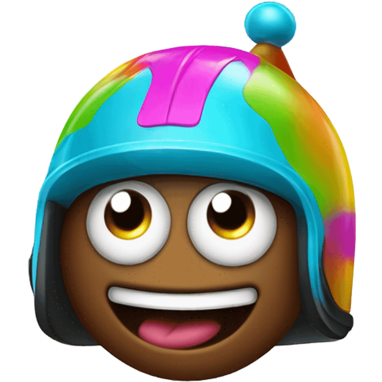 Poop with helmet  emoji