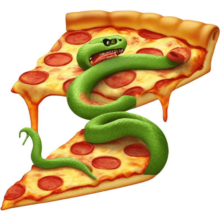 Snake eating pizza emoji