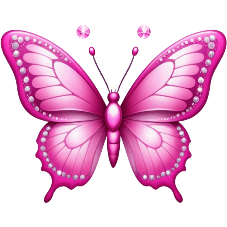 pink halo around pink butterfly with sparkles emoji