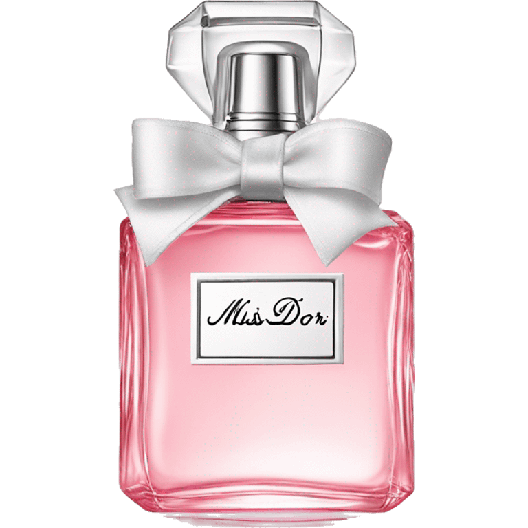 Light pink Miss Dior perfume with bow emoji