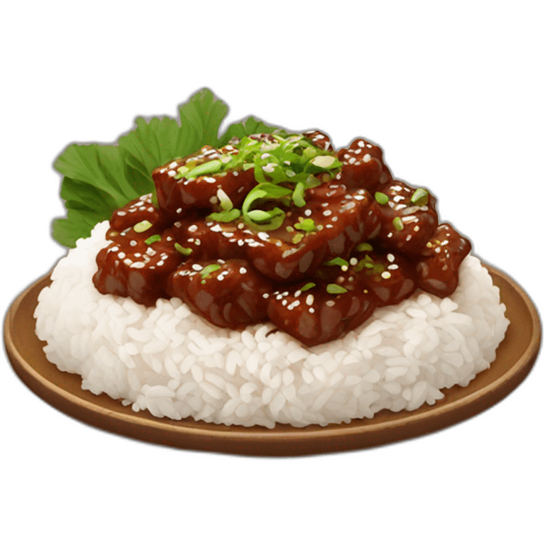 mongolian beef with rice emoji