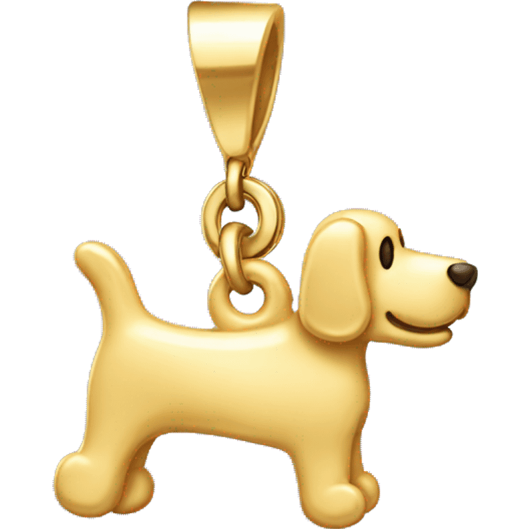 a golden bone shaped pendant for a dog  emoji