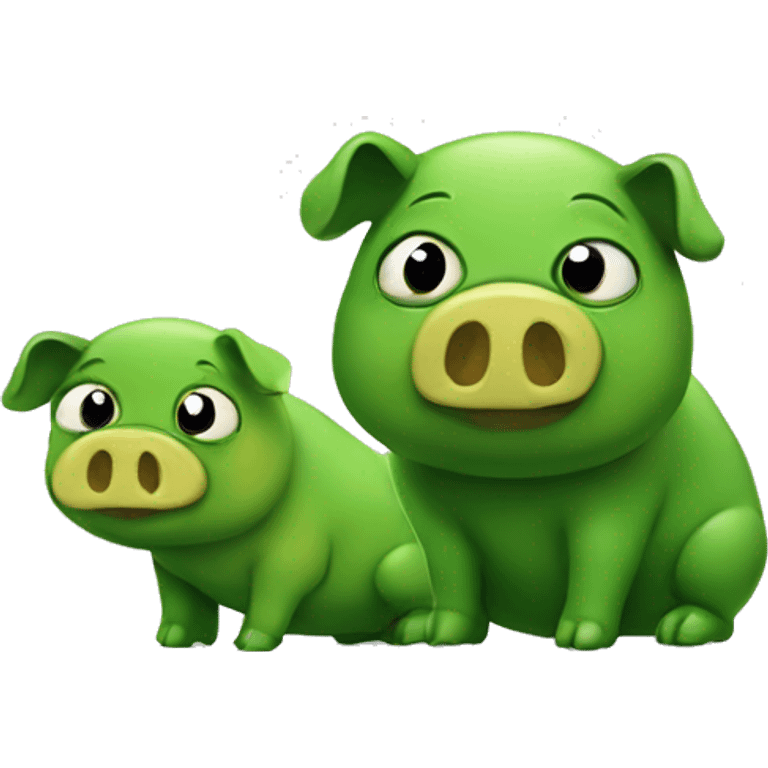 green pig and turt emoji