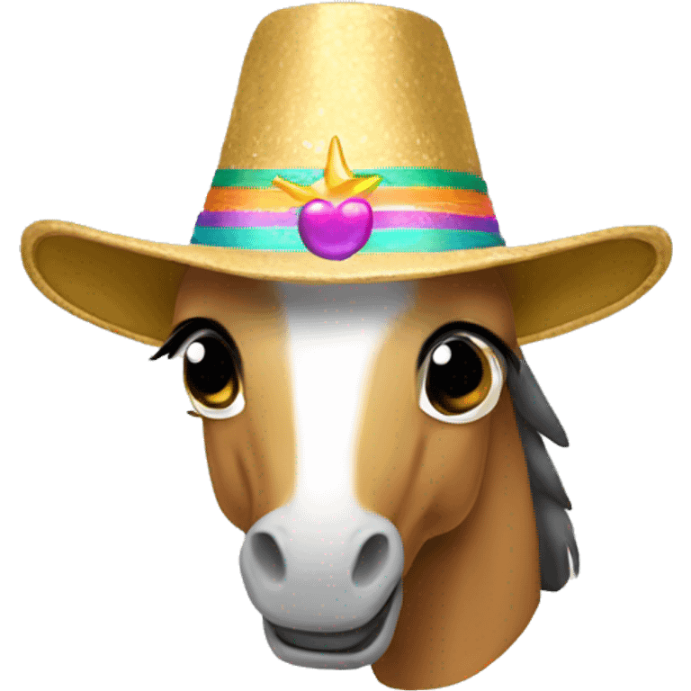 Unicornio con sombrero emoji