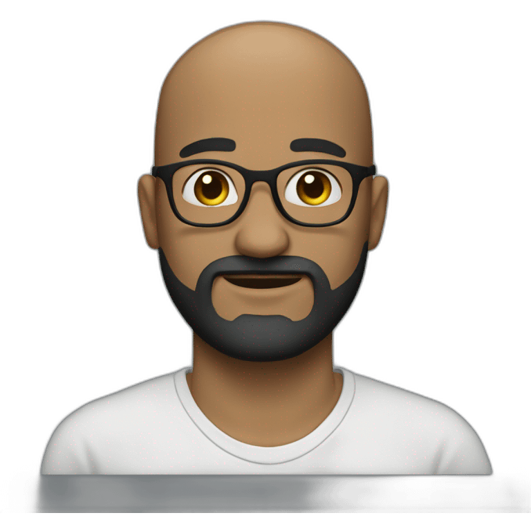 bald man with glasses and black three-day beard emoji