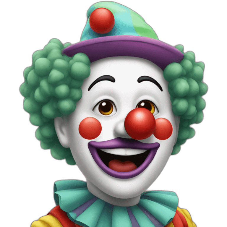 Clown playing with nose emoji