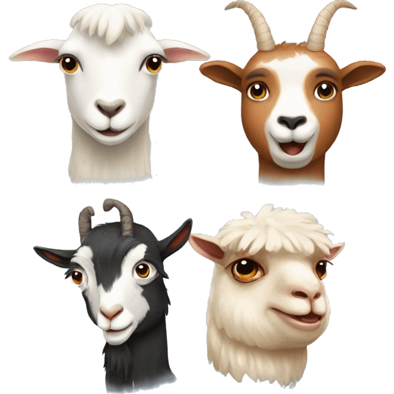 Goat, alpaca and goose emoji