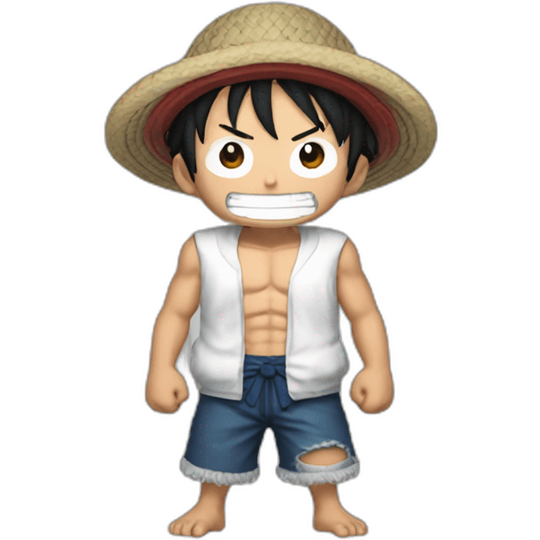 luffy Gear 5 white hair and clothing emoji