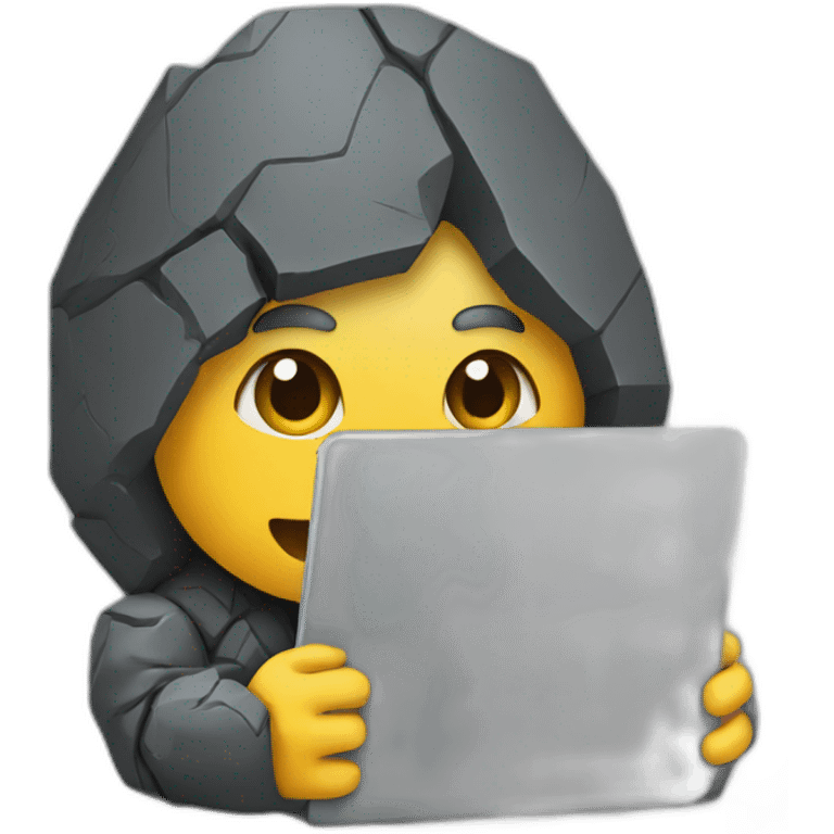 rock using a laptop emoji