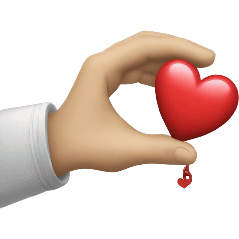 A white drawn hand holding a heart shaped hand grenade emoji