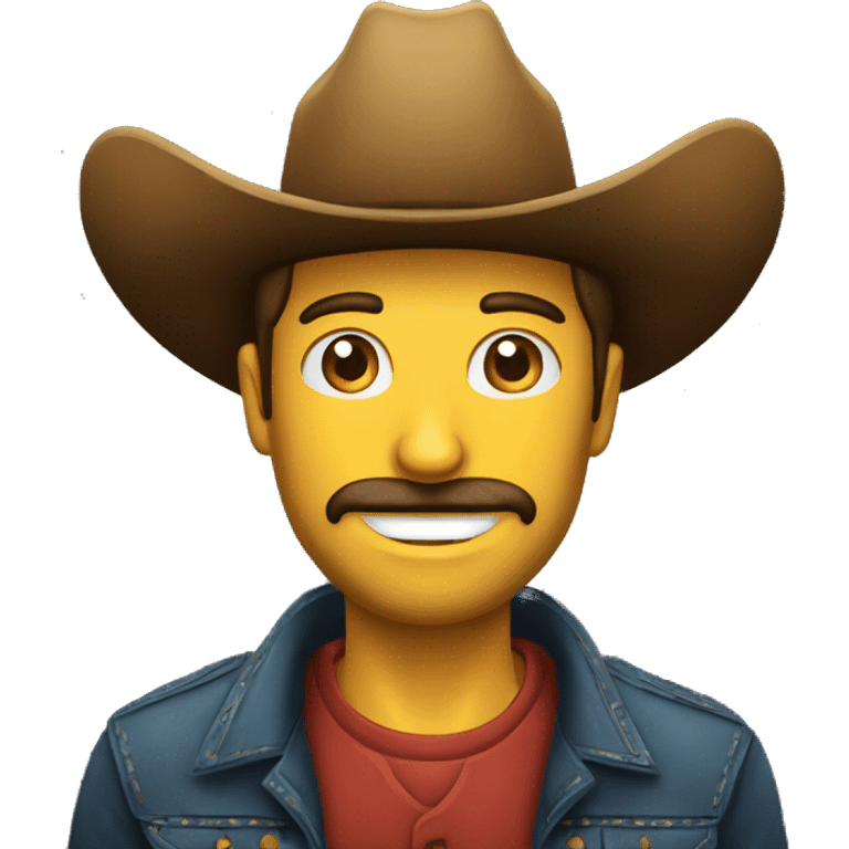 Hombre sombrero vaquero fondo negro emoji