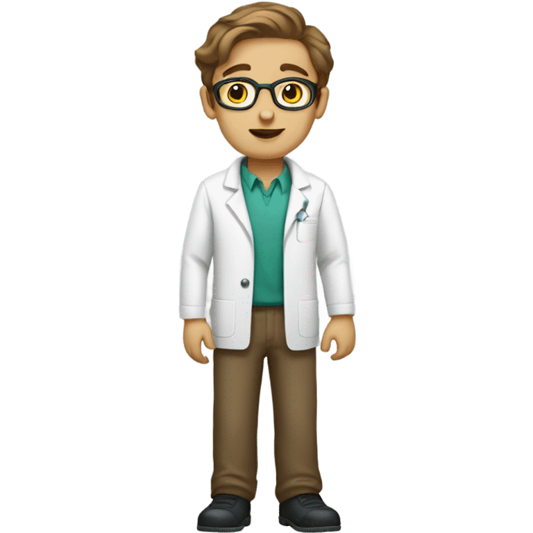 White Boy lab scientist brown hair emoji