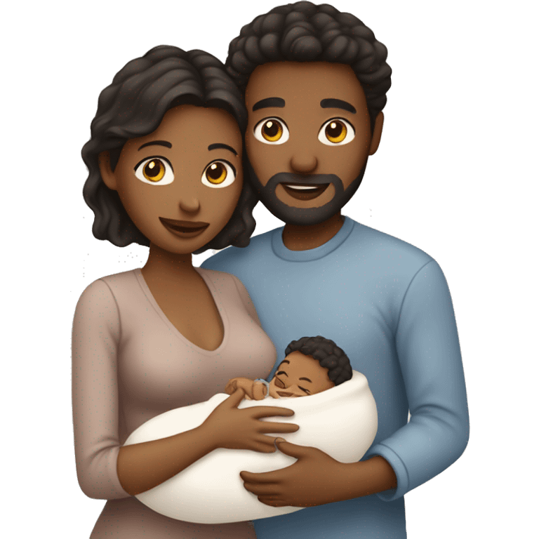 couple holding a newborn emoji