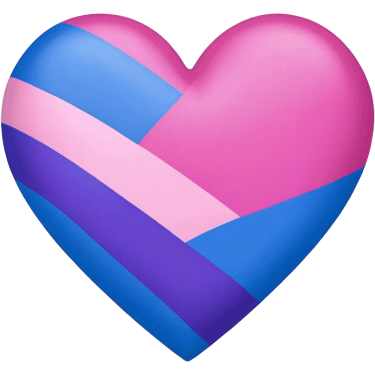 The bisexual flag in the shape of a heart emoji