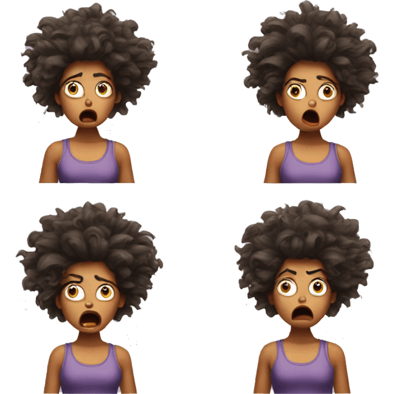 Shocked girl crazy hair emoji