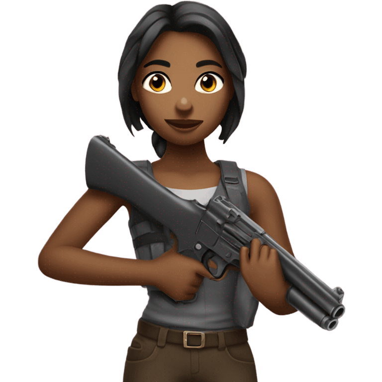 girl holding gun backwards emoji