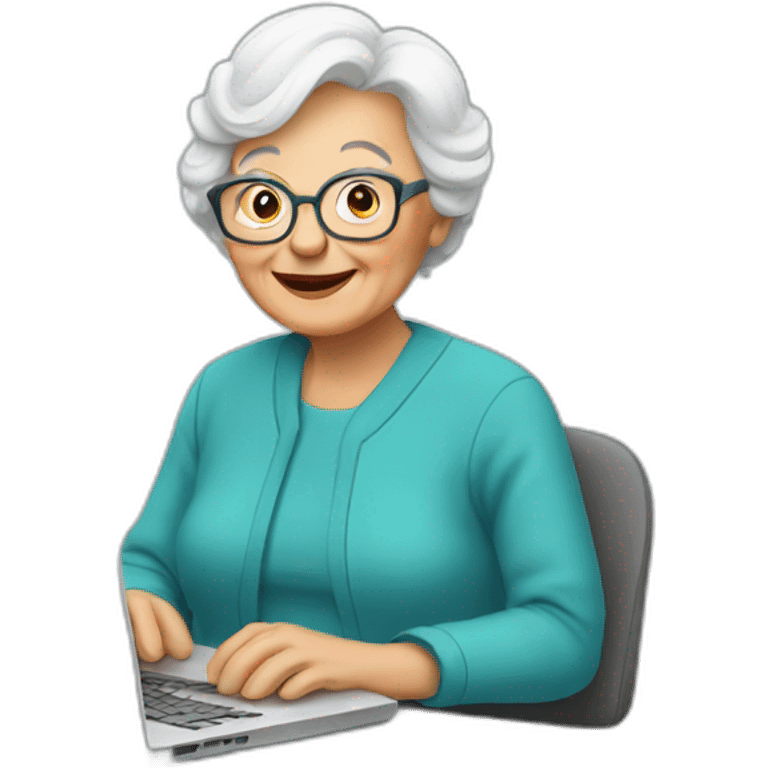 Grandma with computer emoji