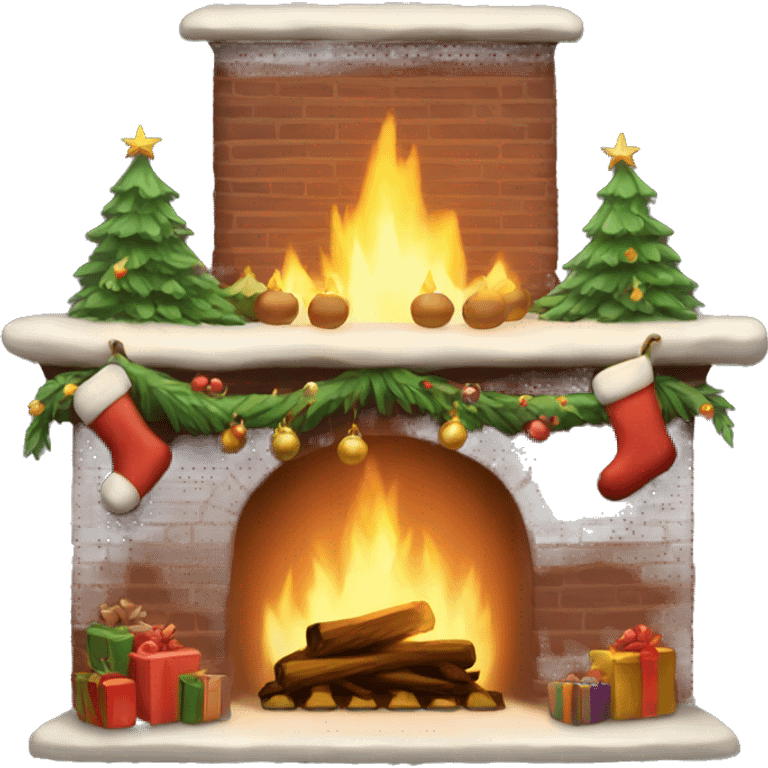 Christmas fireplace emoji