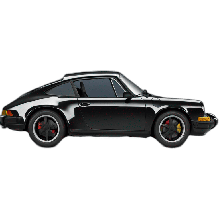 Porsche 911 dark black side view emoji