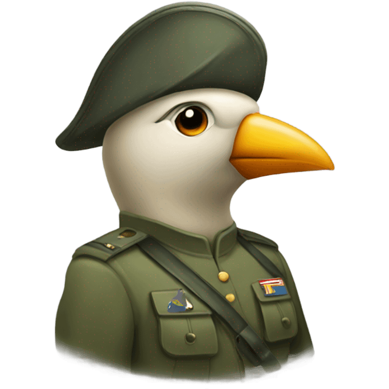 Bird in military  emoji