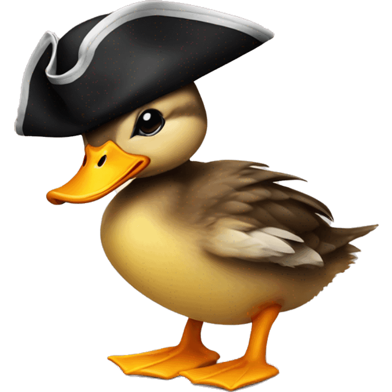 duckling wearing pirate hat emoji