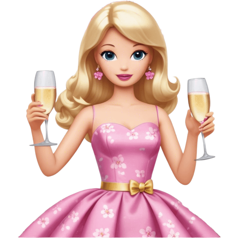 barbie with champagne,Cherry blossom emoji