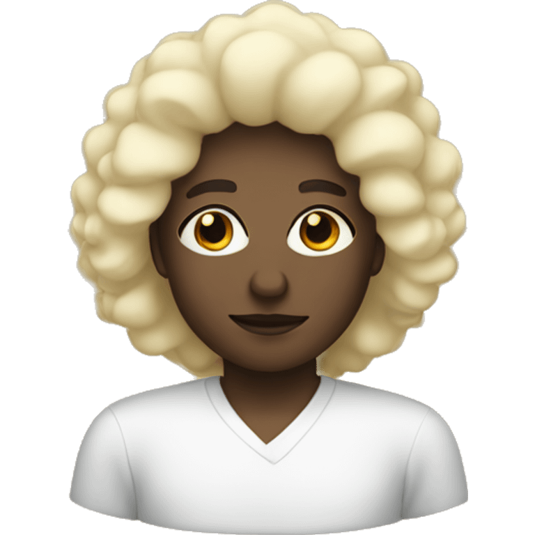 White Blonde woman and a black man with an Afro  emoji