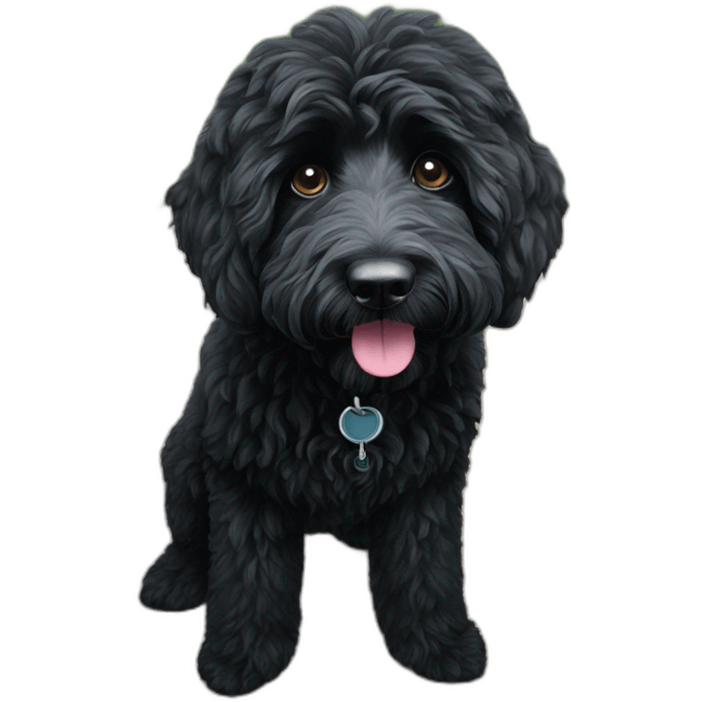 all-black-laberdoodle-dog emoji