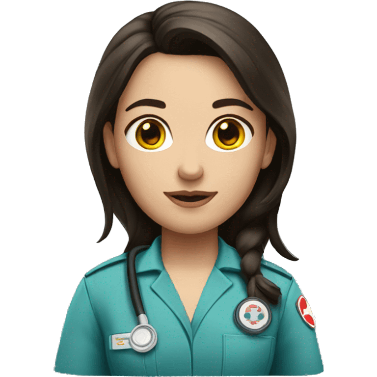 Brunette paramedic emoji