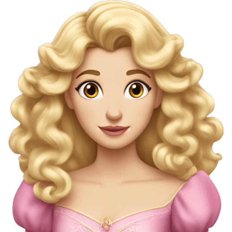 Princess Aurora blonde ringlets and bangs  emoji