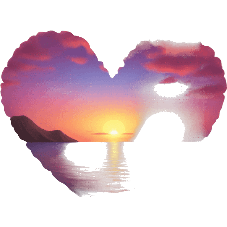 sunset heart emoji