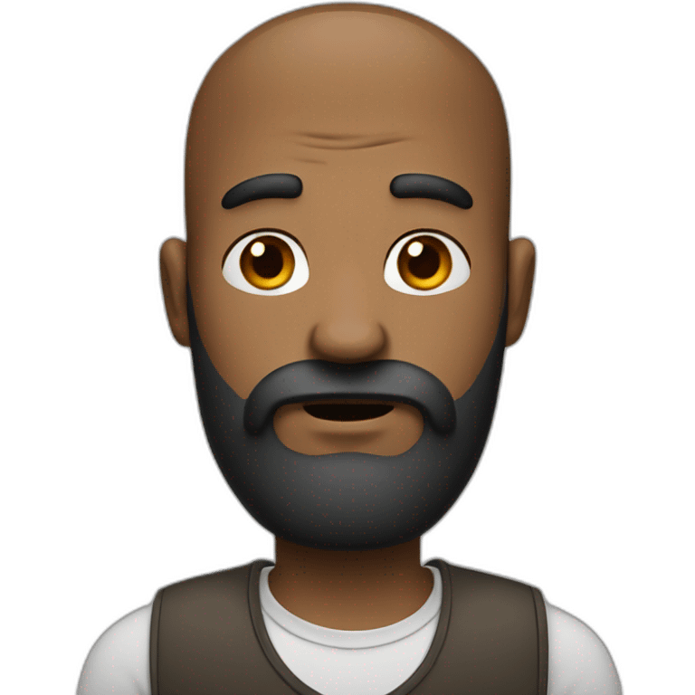 doubtful expression black bearded man emoji