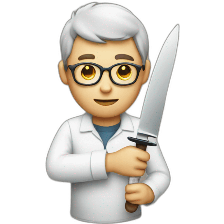 Geek Holding A Knife emoji