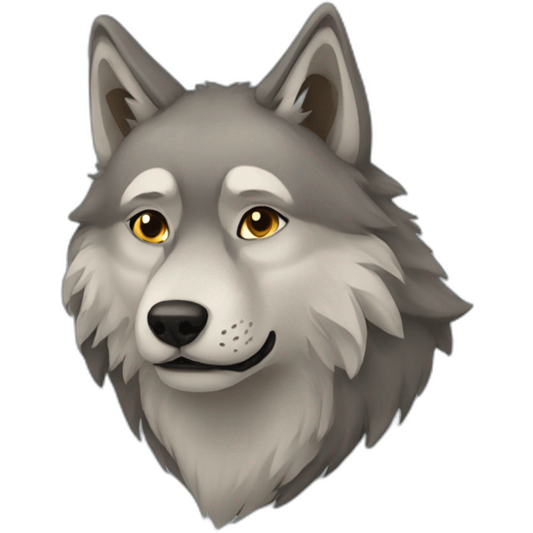 Bearded wolf emoji