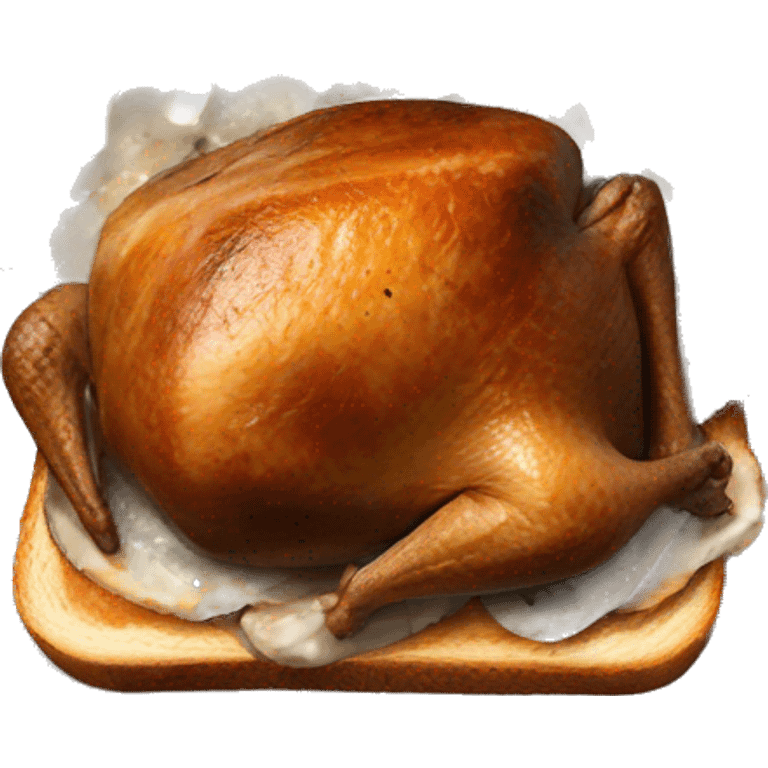 Turkey with dark black Burnt toast and oyster emoji