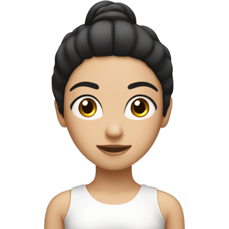 Women white with a black Hair in pilates emoji