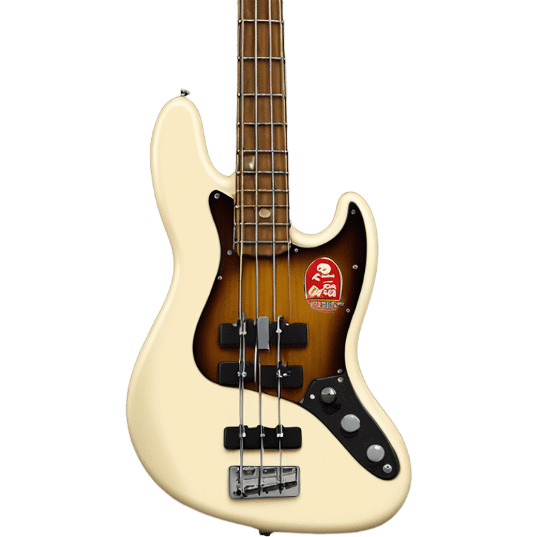 Cream colored fender fretless jazz bass emoji