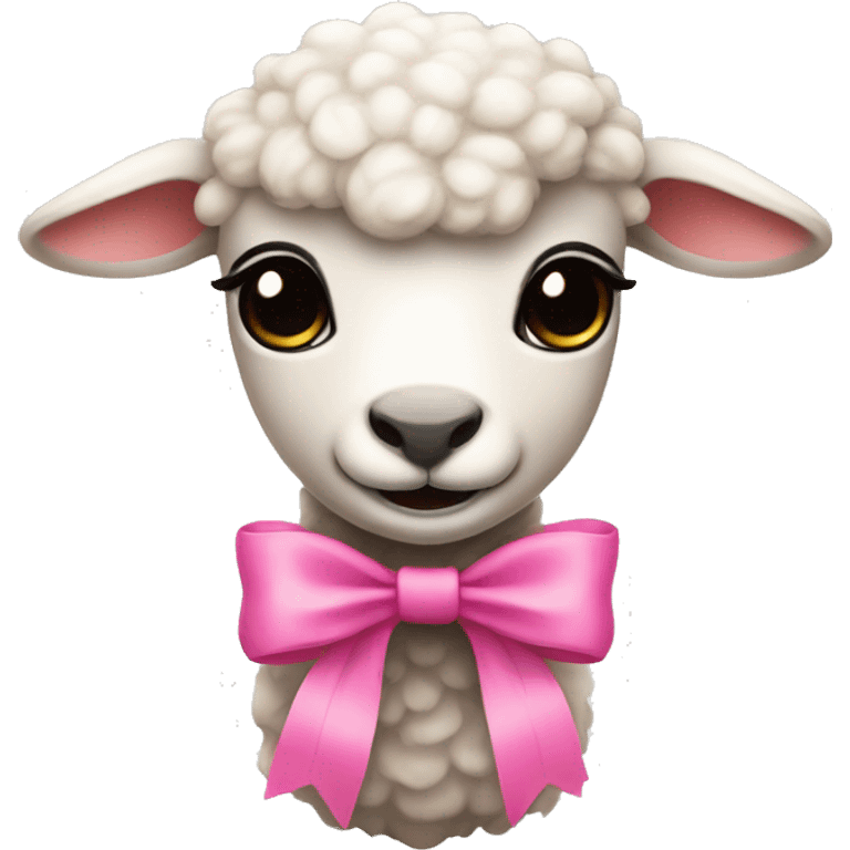 Lamb with a pink bow emoji