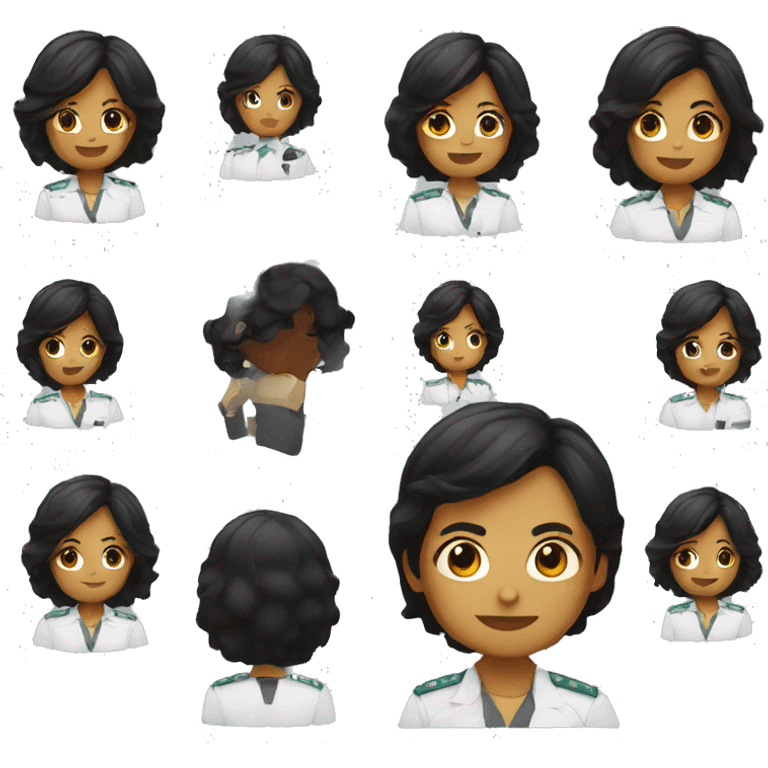 Ministry of Emergency Situations with black hair emoji