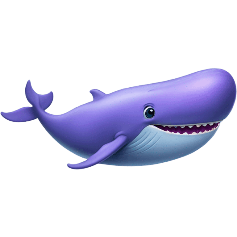 Blue whale purple, open mouth emoji