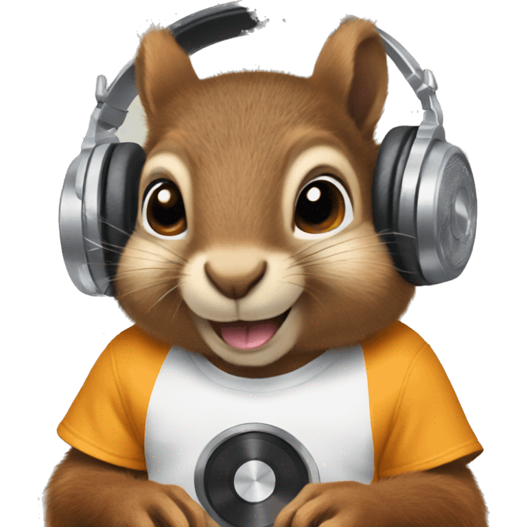 Squirrel being a DJ emoji