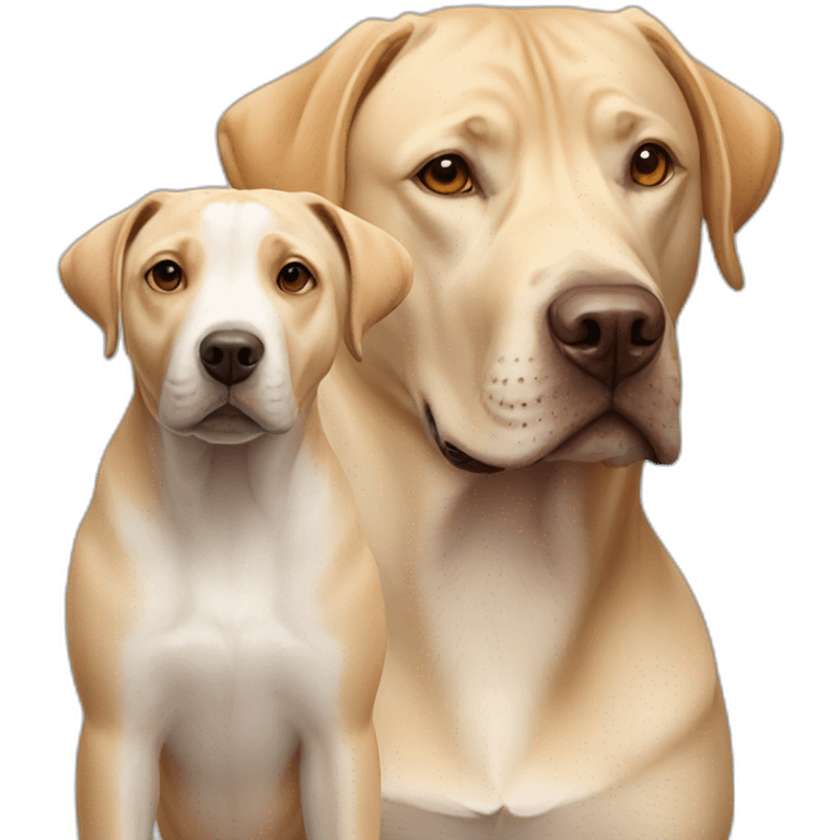 labrador dog and pitbull dog emoji