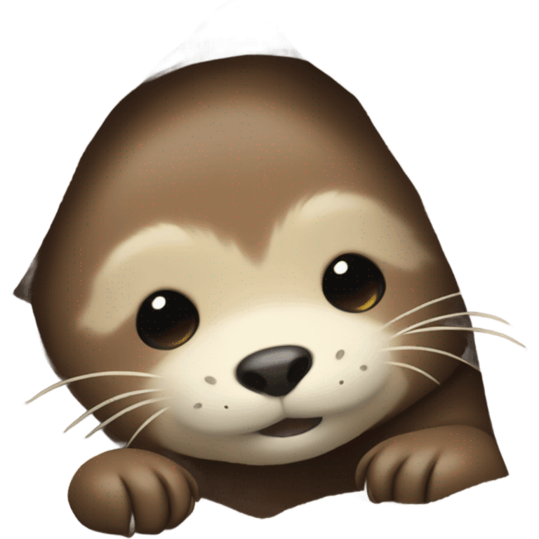 Otter in a blanket emoji